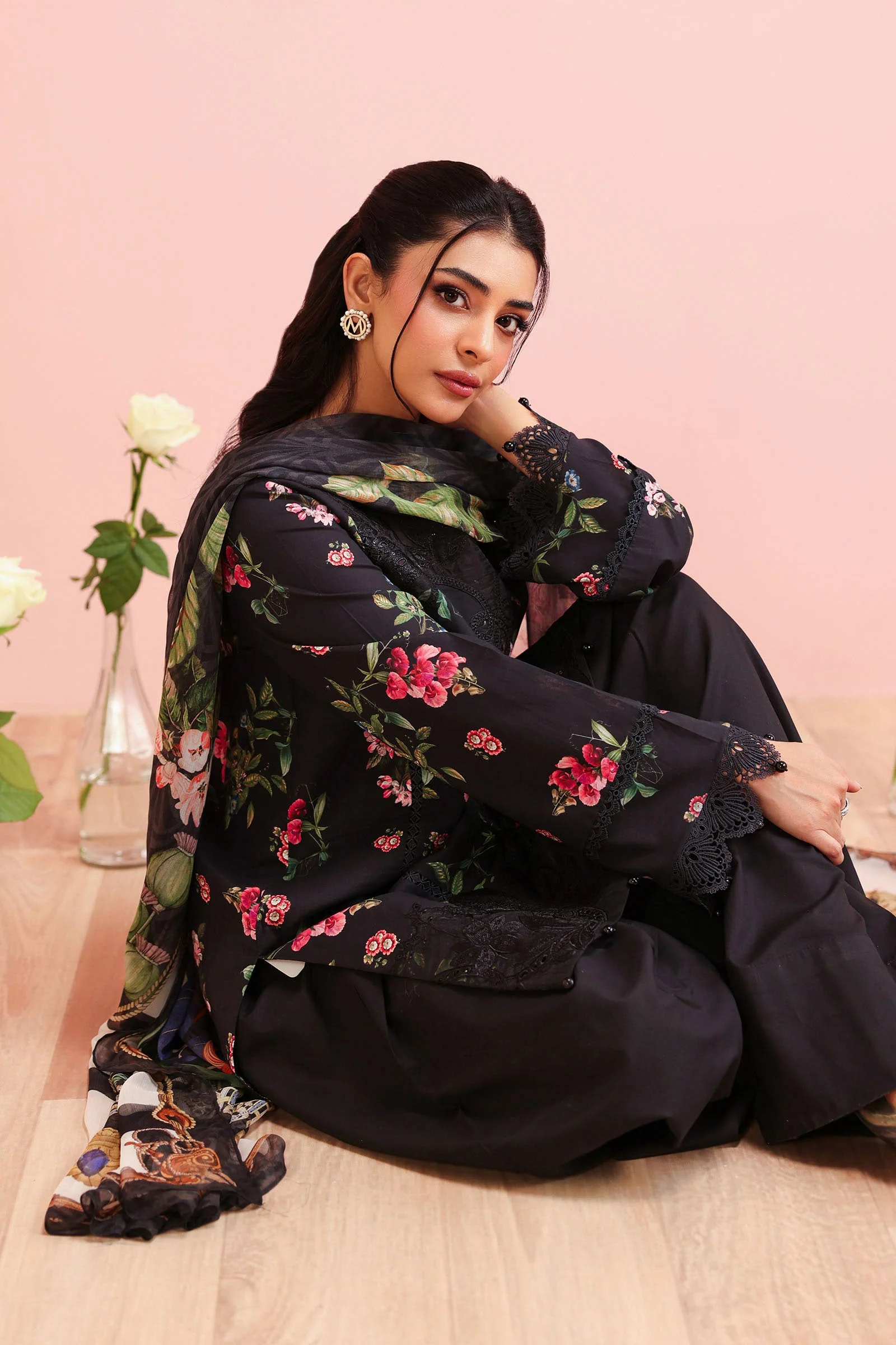 3 Piece Embroidered Cotton Suit - Image 4