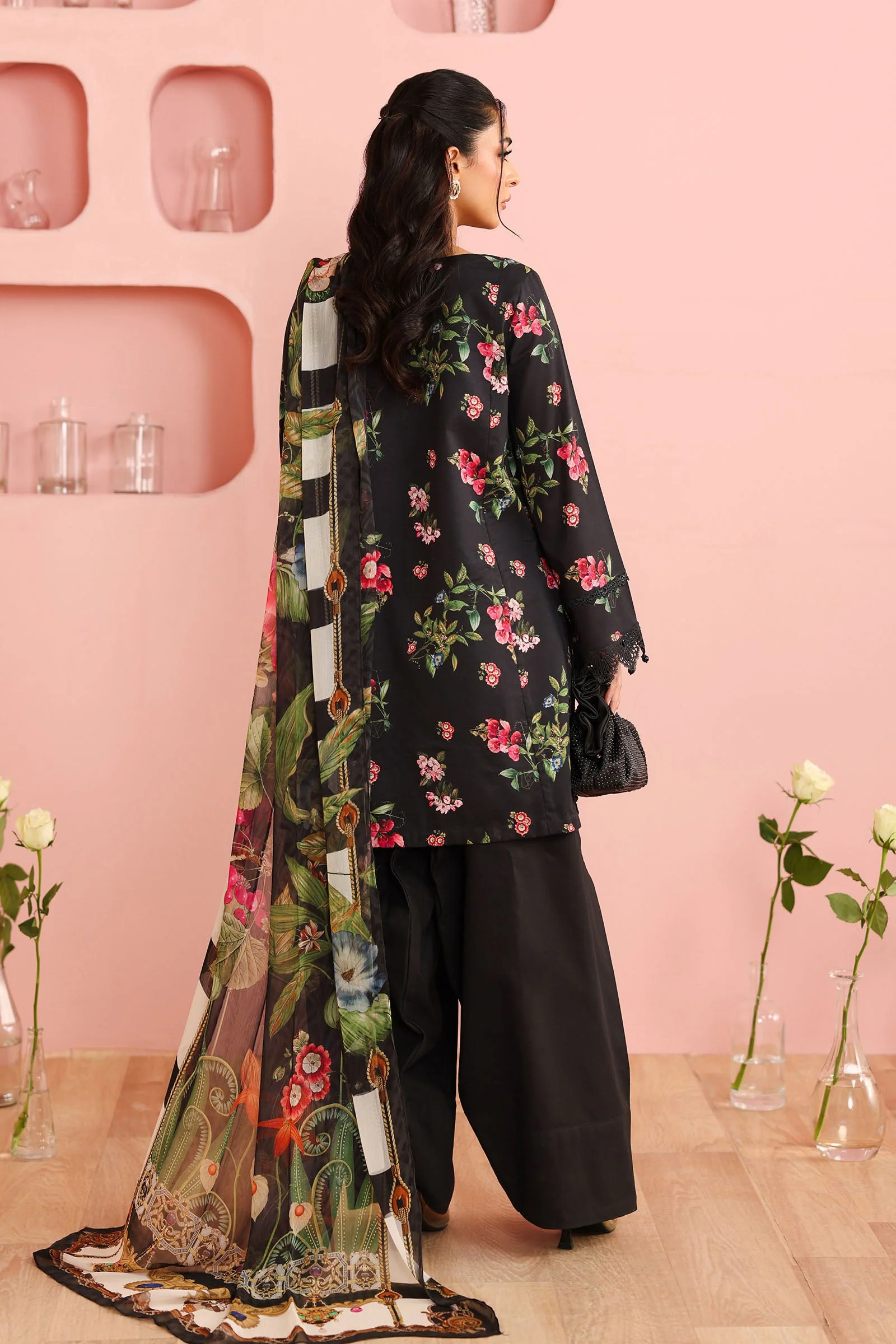 3 Piece Embroidered Cotton Suit - Image 7
