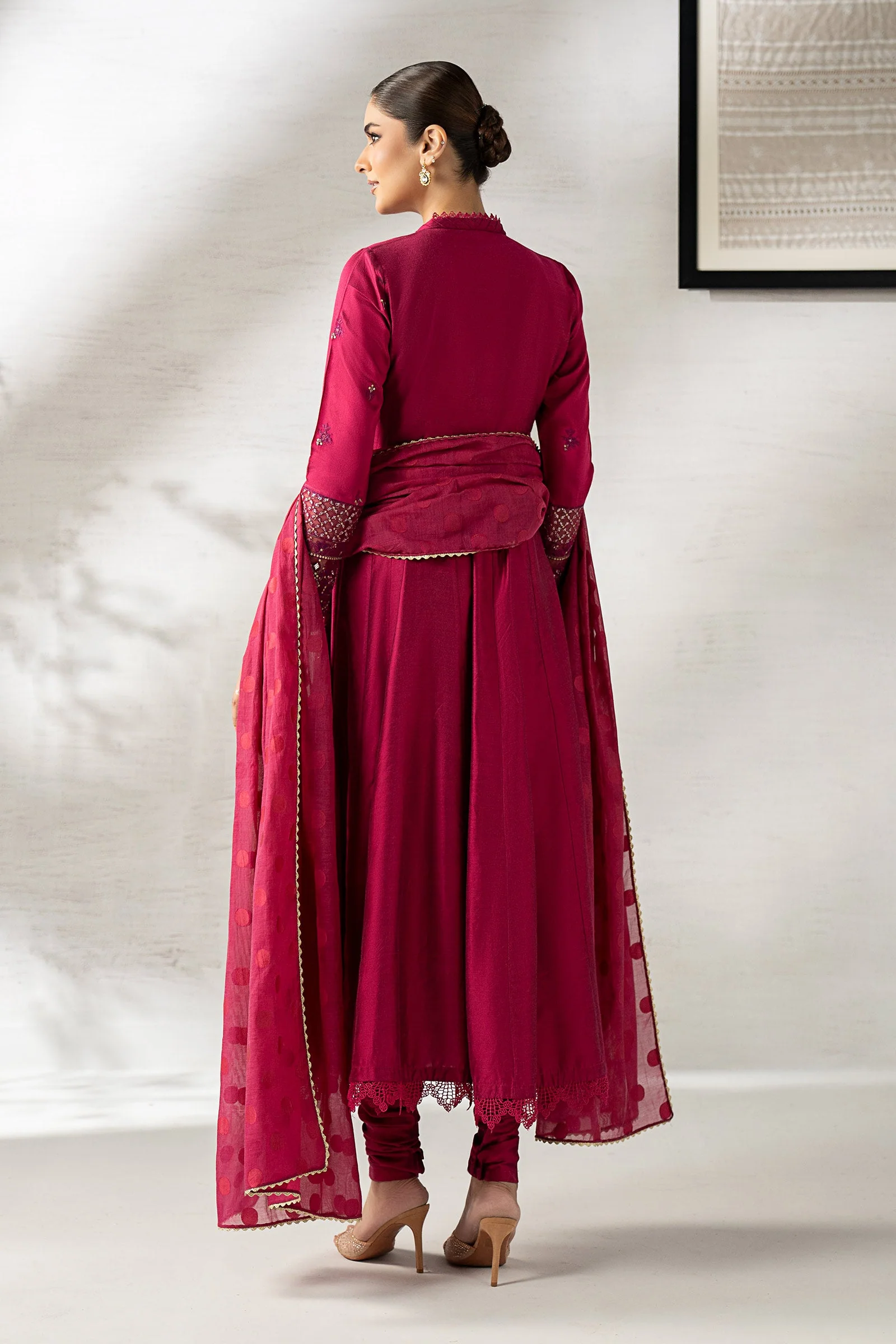 3 Piece Embroidered Staple Raw Silk Suit - Image 8