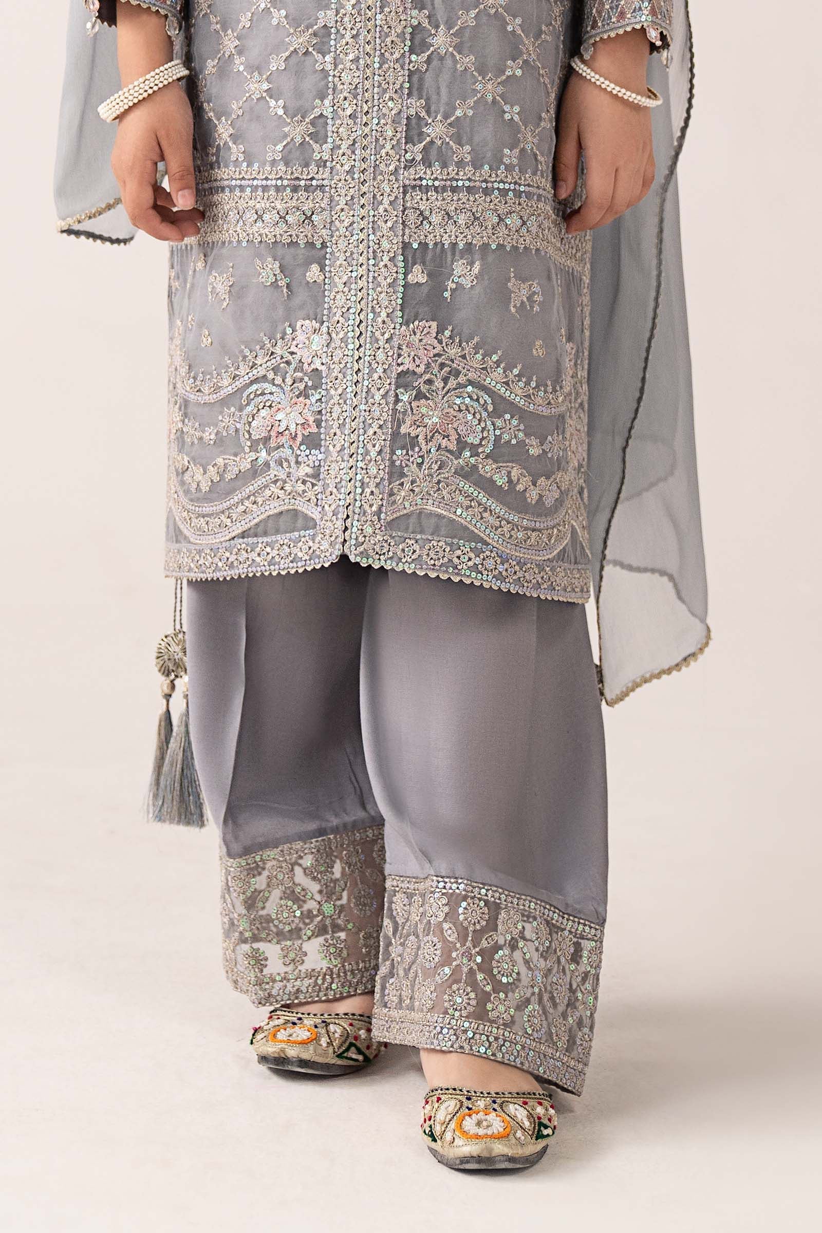 3 Piece Embroidered Organza Suit - Image 5