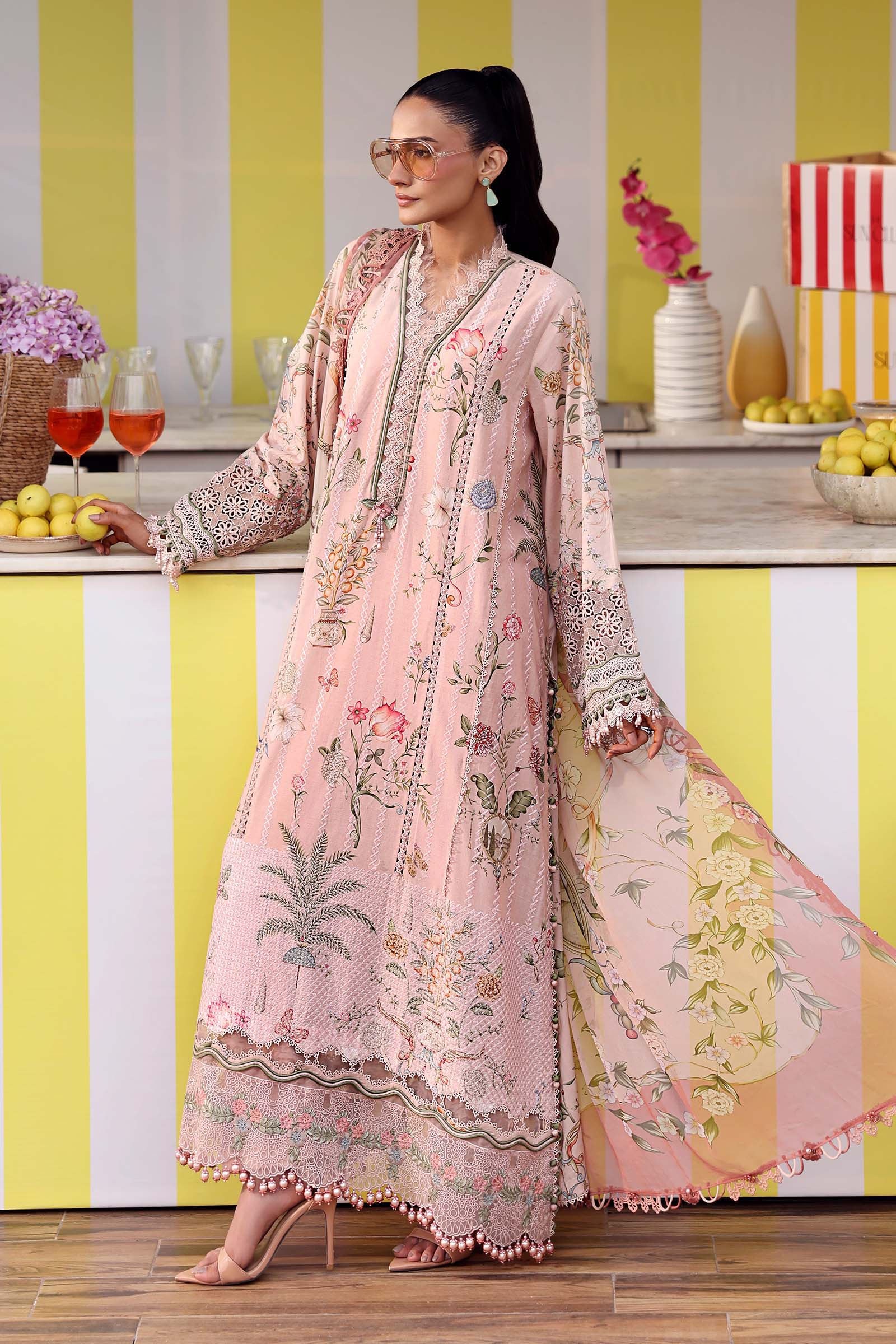 3 Piece Unstitched Embroidered Lawn Suit - Image 5