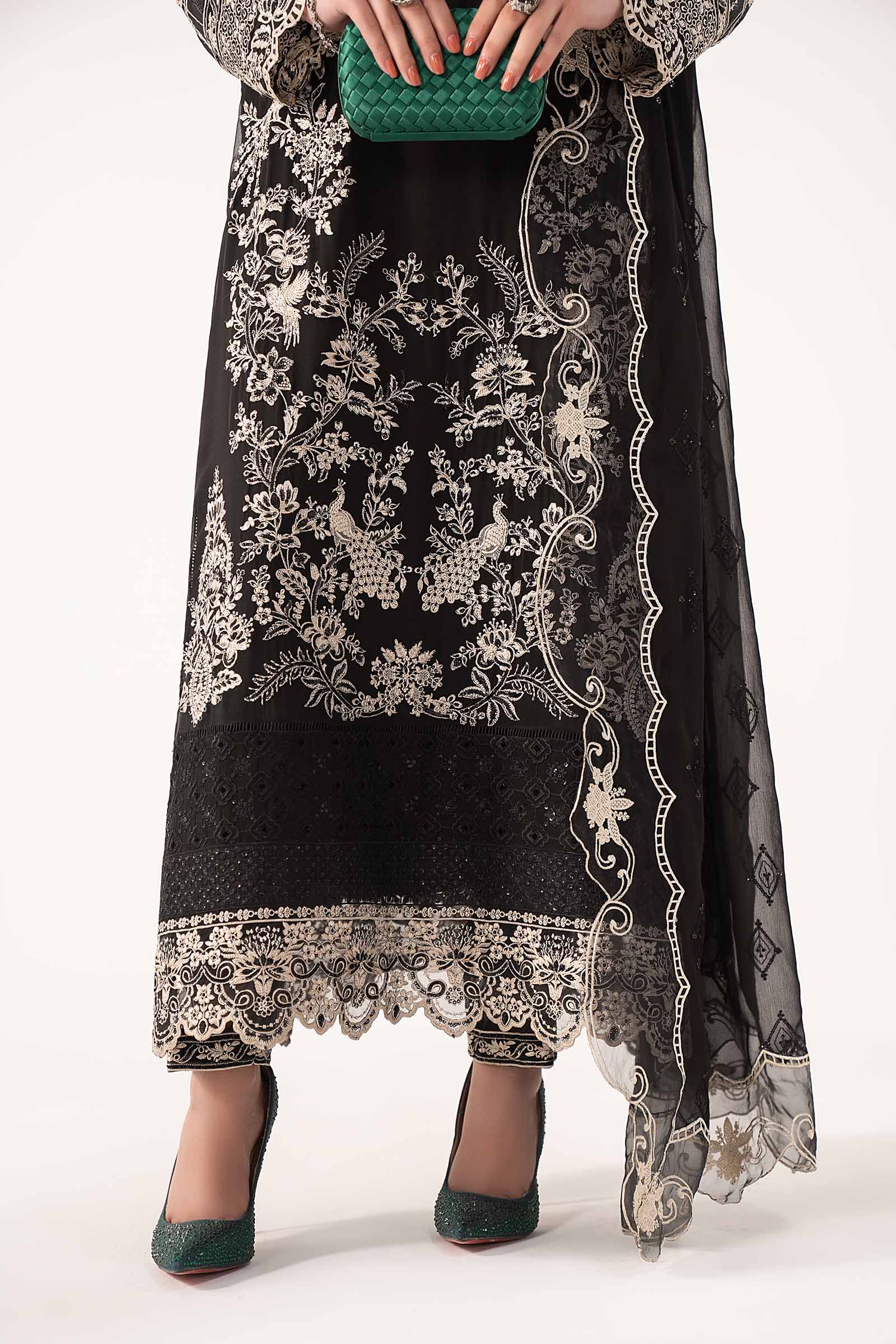 3 Piece Embroidered Chiffon Suit - Image 8