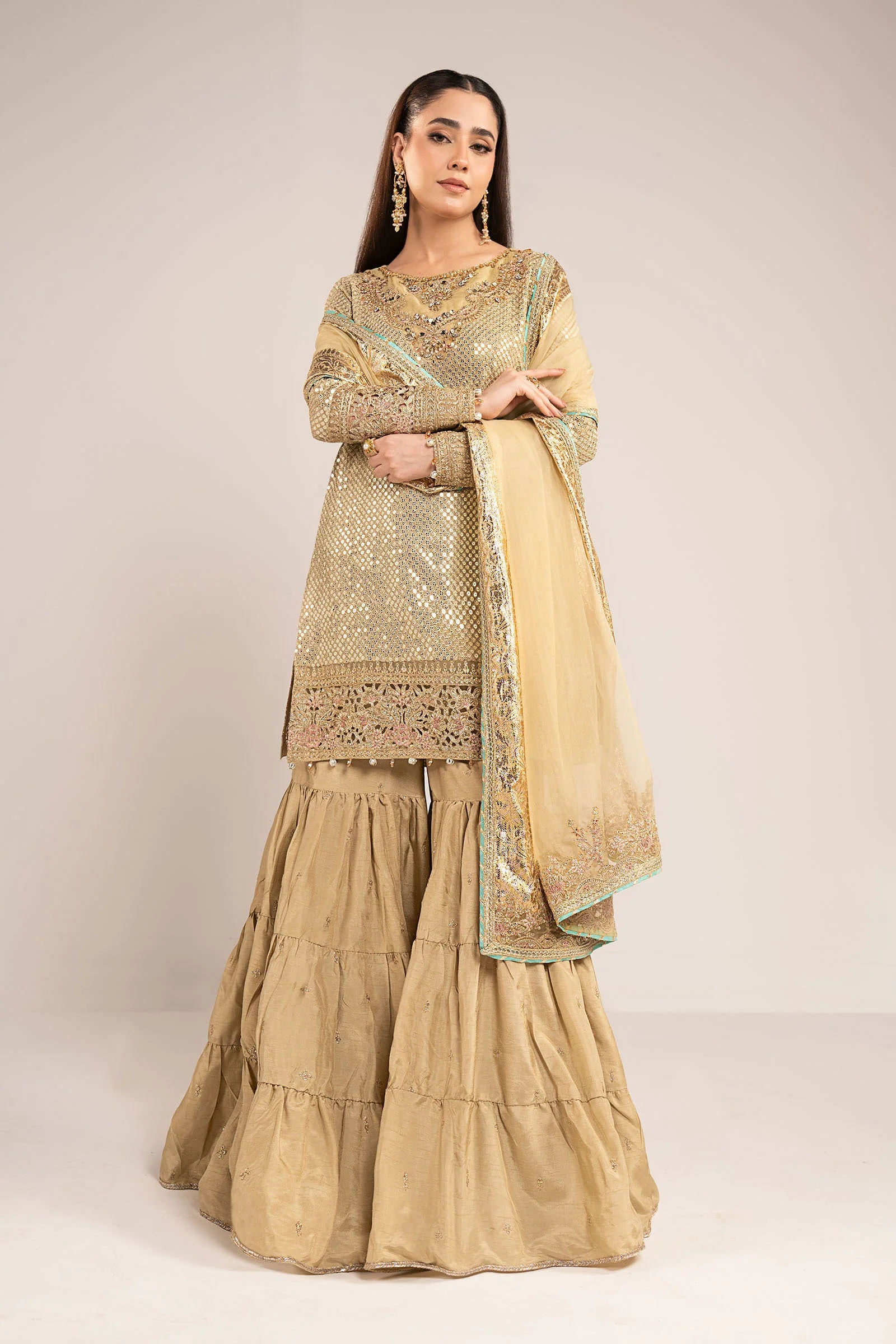 3 Piece Embroidered Chiffon Suit - Image 6