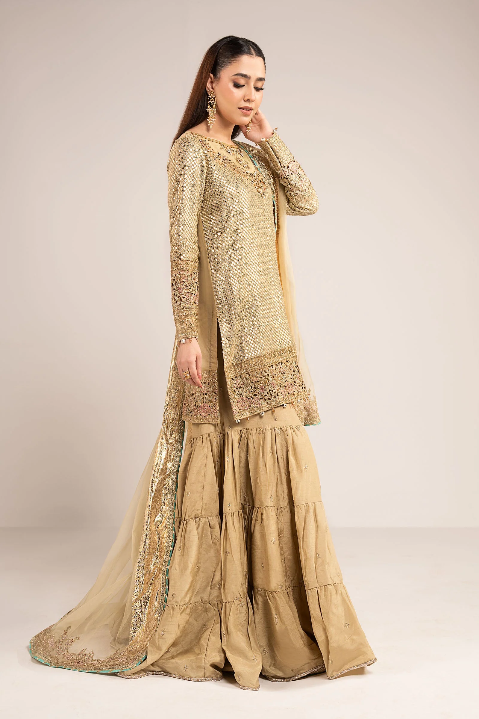 3 Piece Embroidered Chiffon Suit - Image 7